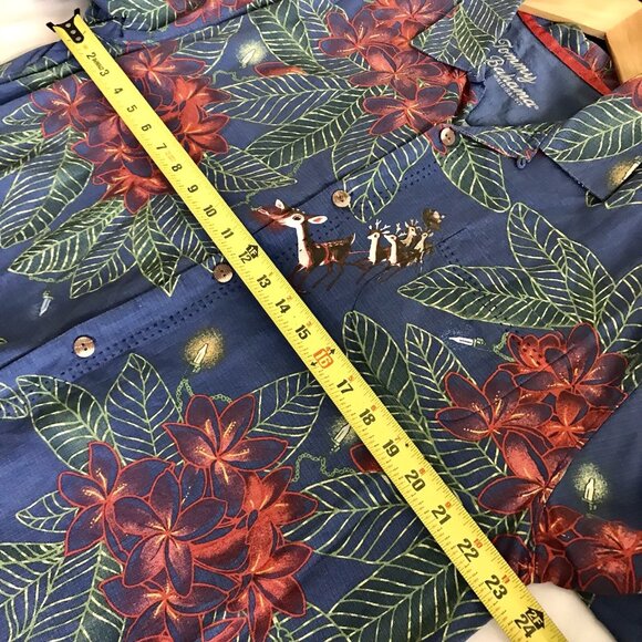 Tommy Bahama Season's Greeting Christmas Button Up Shirt 100% Silk Large - Picture 7 of 9